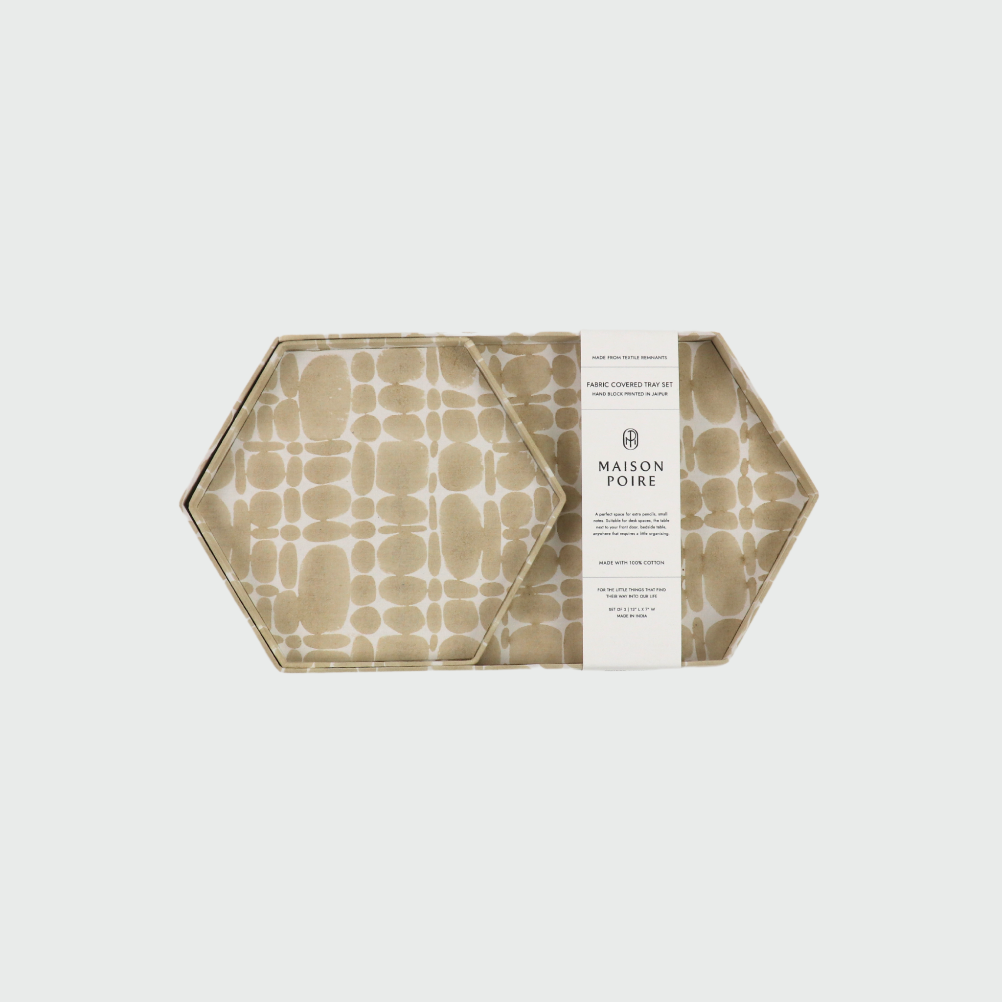 Pierre Hexagon Tray Set, Sand