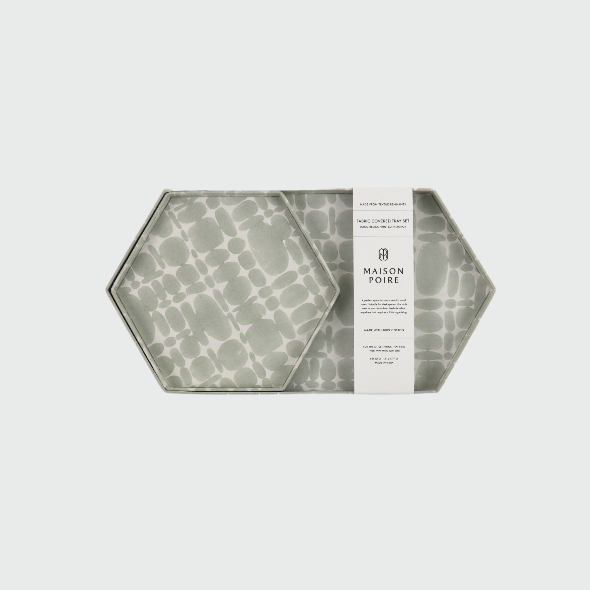 Pierre Hexagon Tray Set, Sea Foam