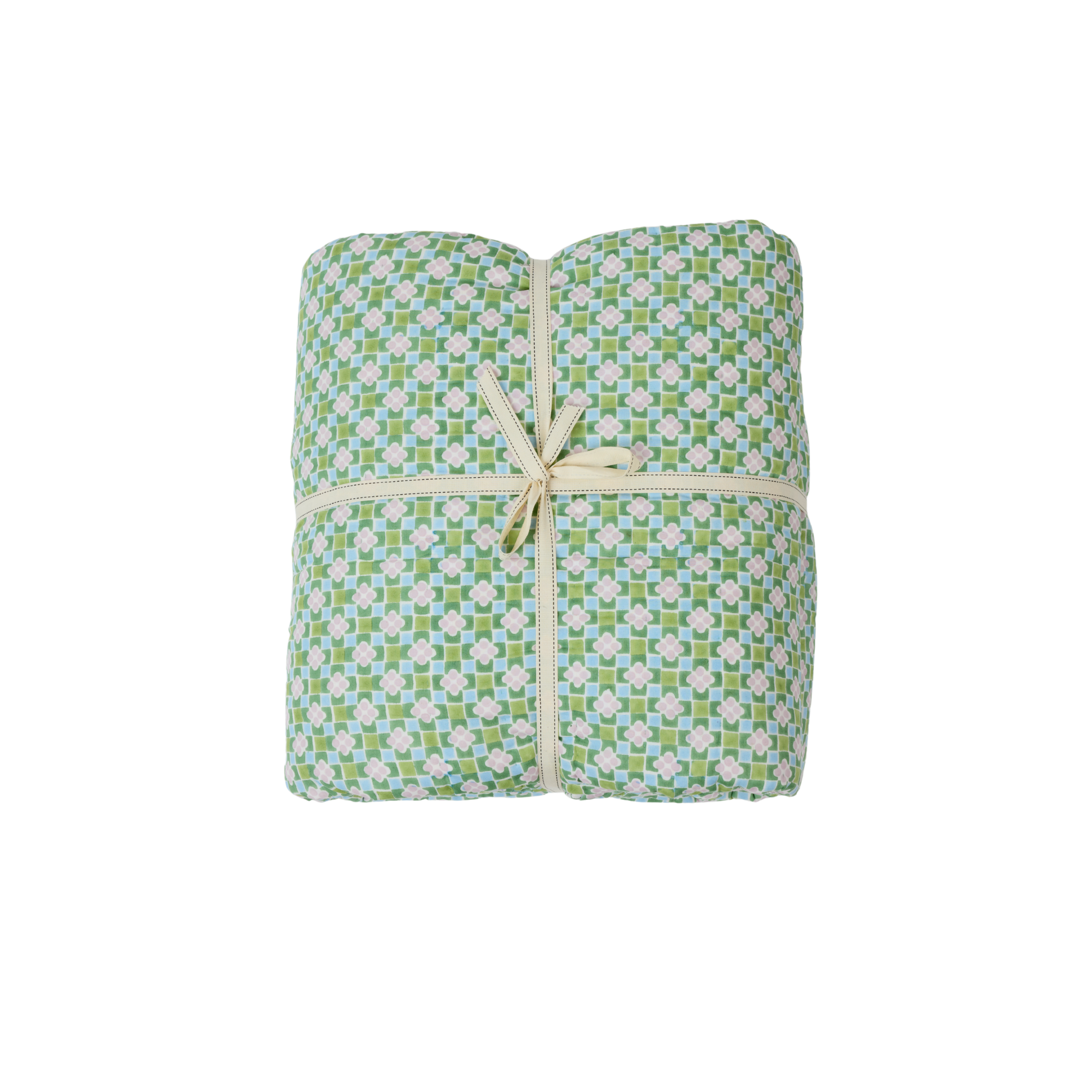 Arthur Bed Quilt, Lilac/Spring Green