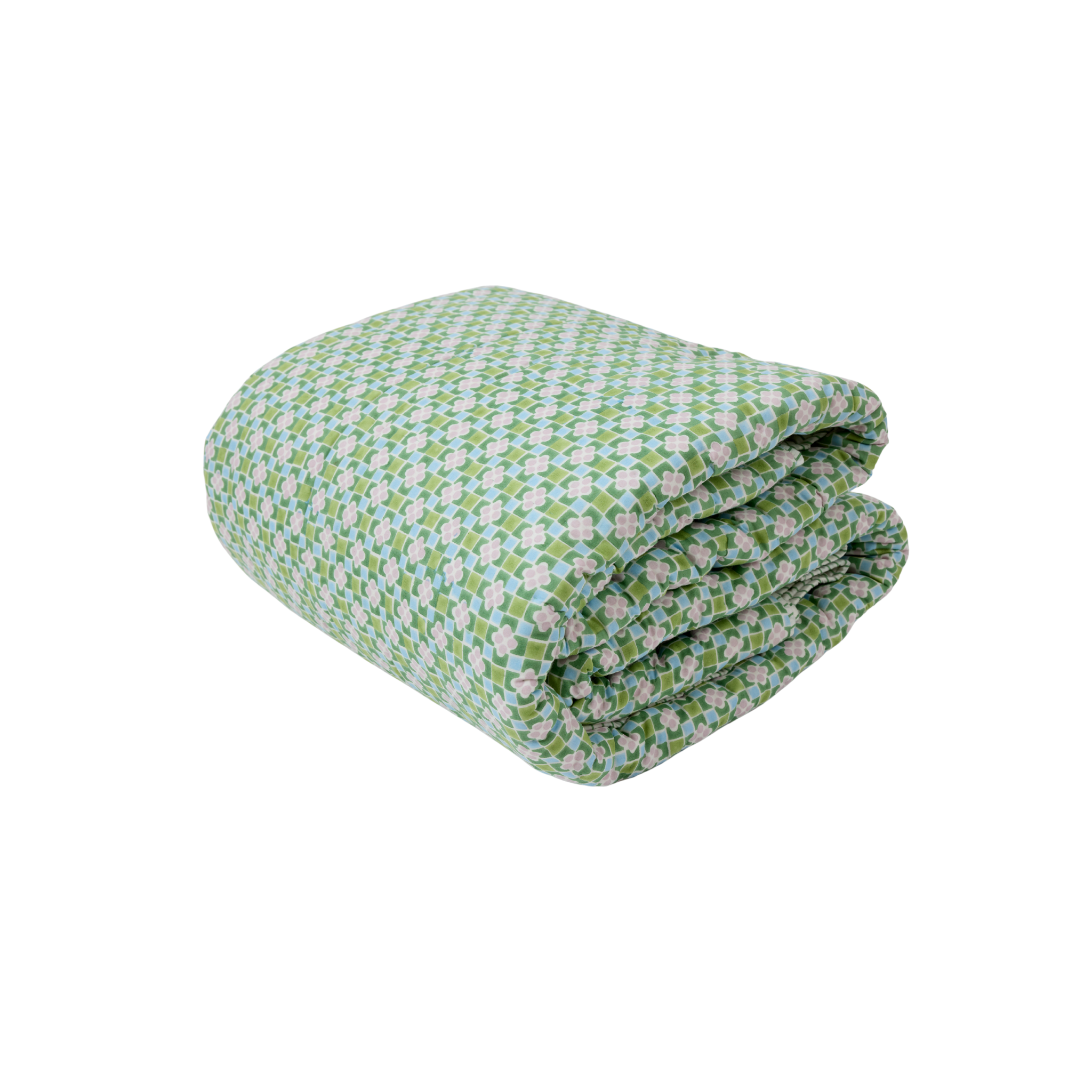 Arthur Bed Quilt, Lilac/Spring Green