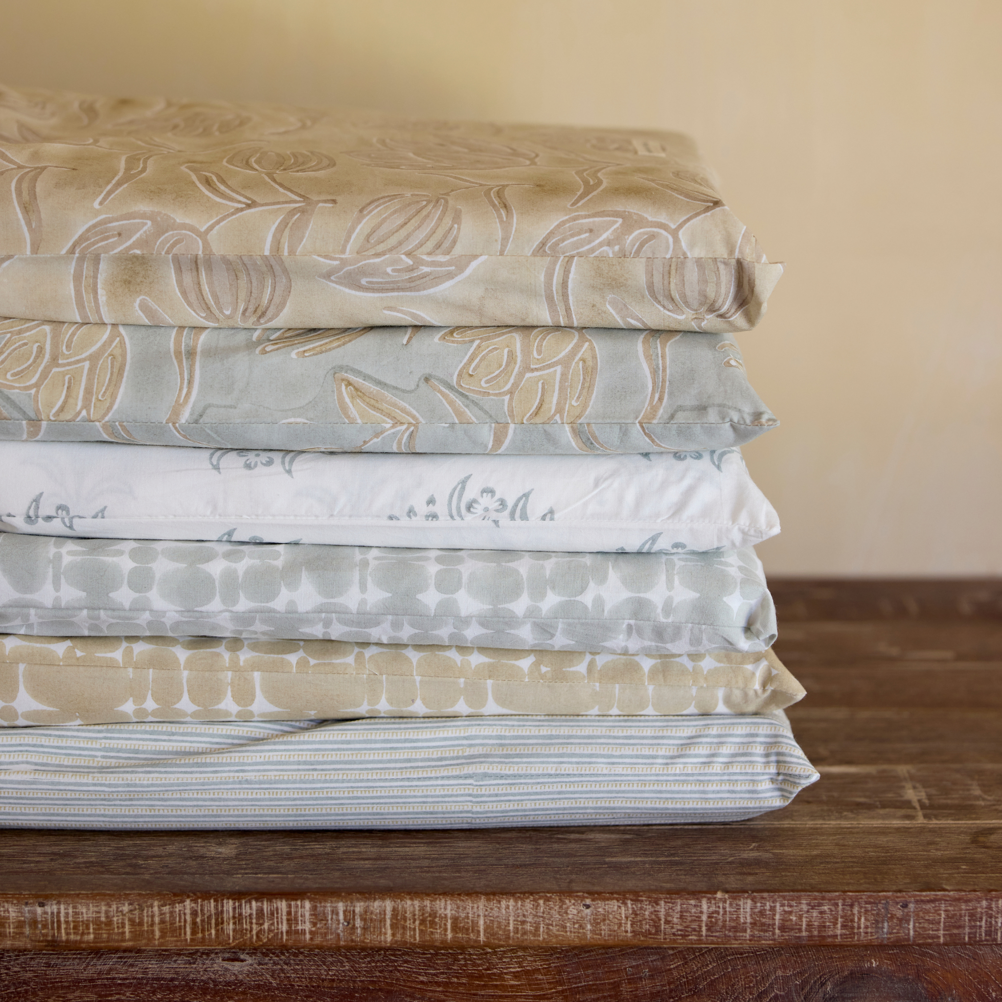 Taie d'oreiller Clémence, Brume Bleue