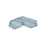 Camille Hexagon Tray Set, Blue