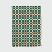 Torchon à damier, vert pin