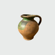 French Antique Pitcher with Green Glaze