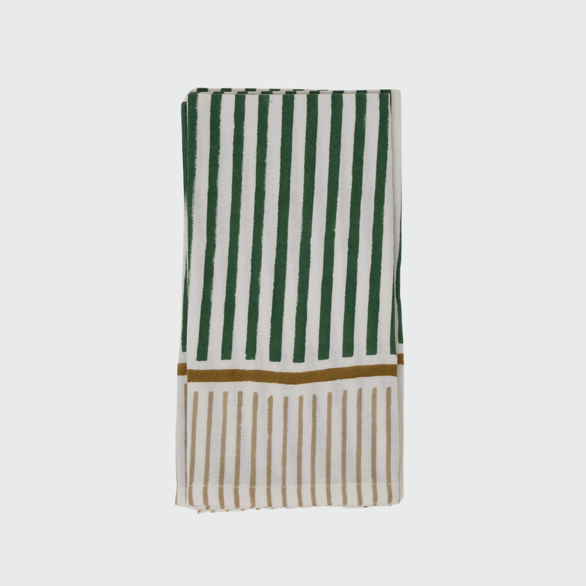 Serviette à rayures, vert pin
