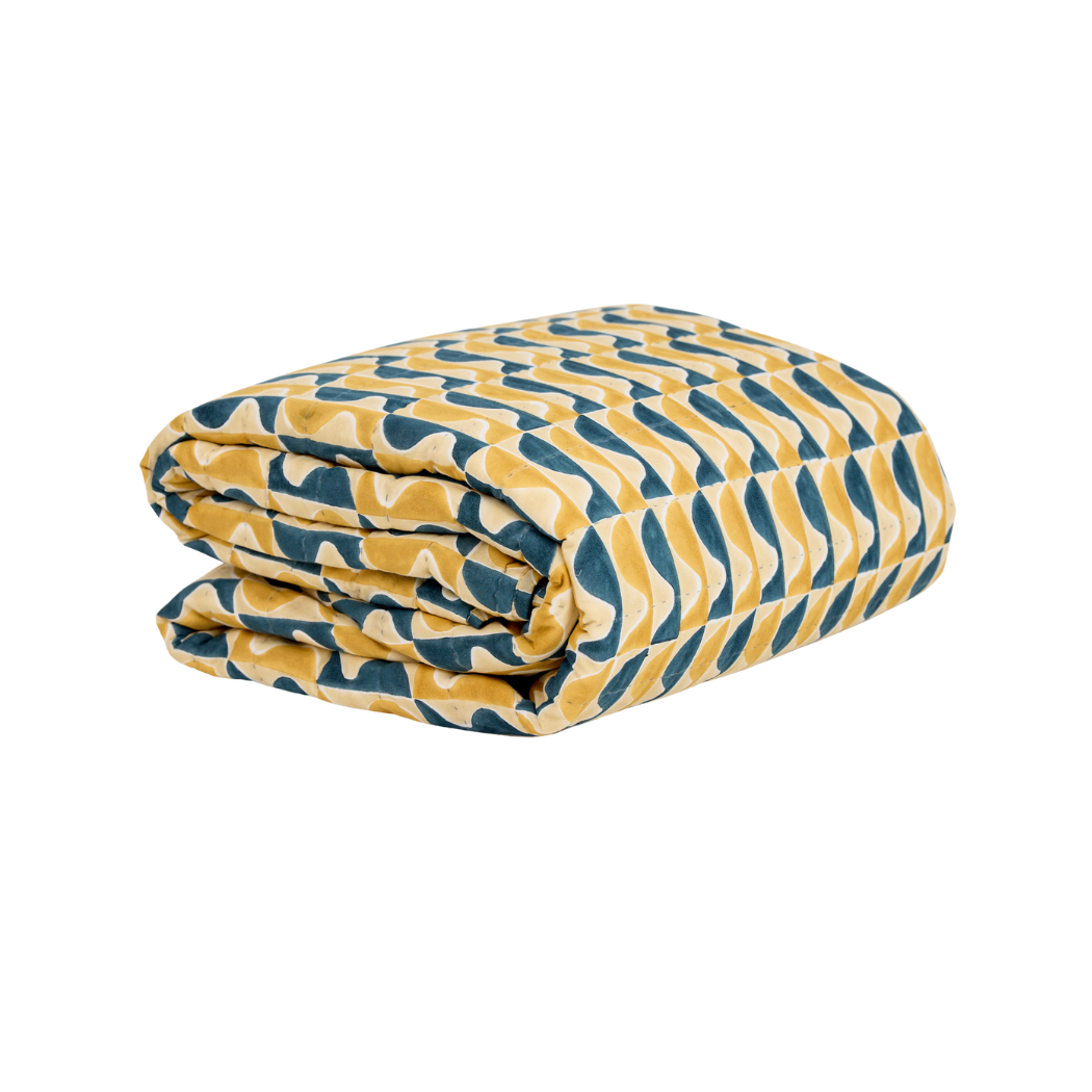 Hugo Bed Quilt, Blue