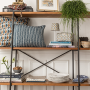 Agnes Lumbar Throw Pillow Cover, Blue