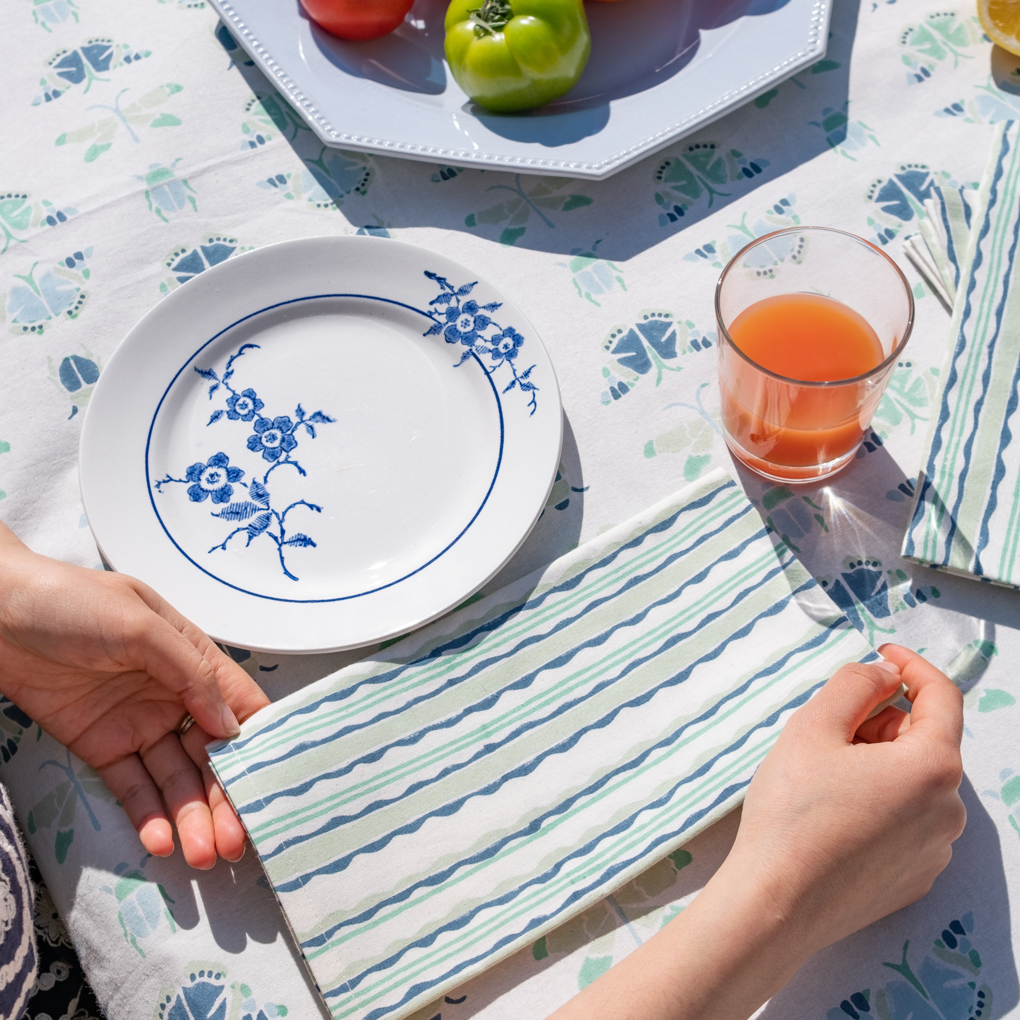 Serviette Lola, Bleue