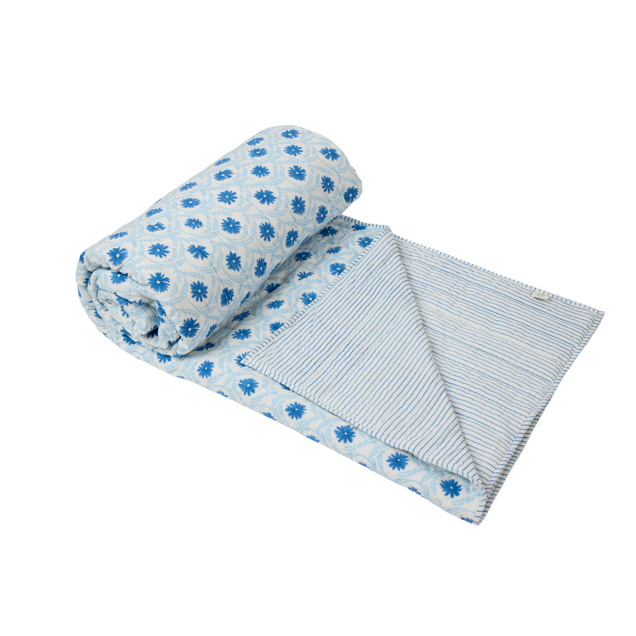 Marguerite Bed Quilt, Cobalt