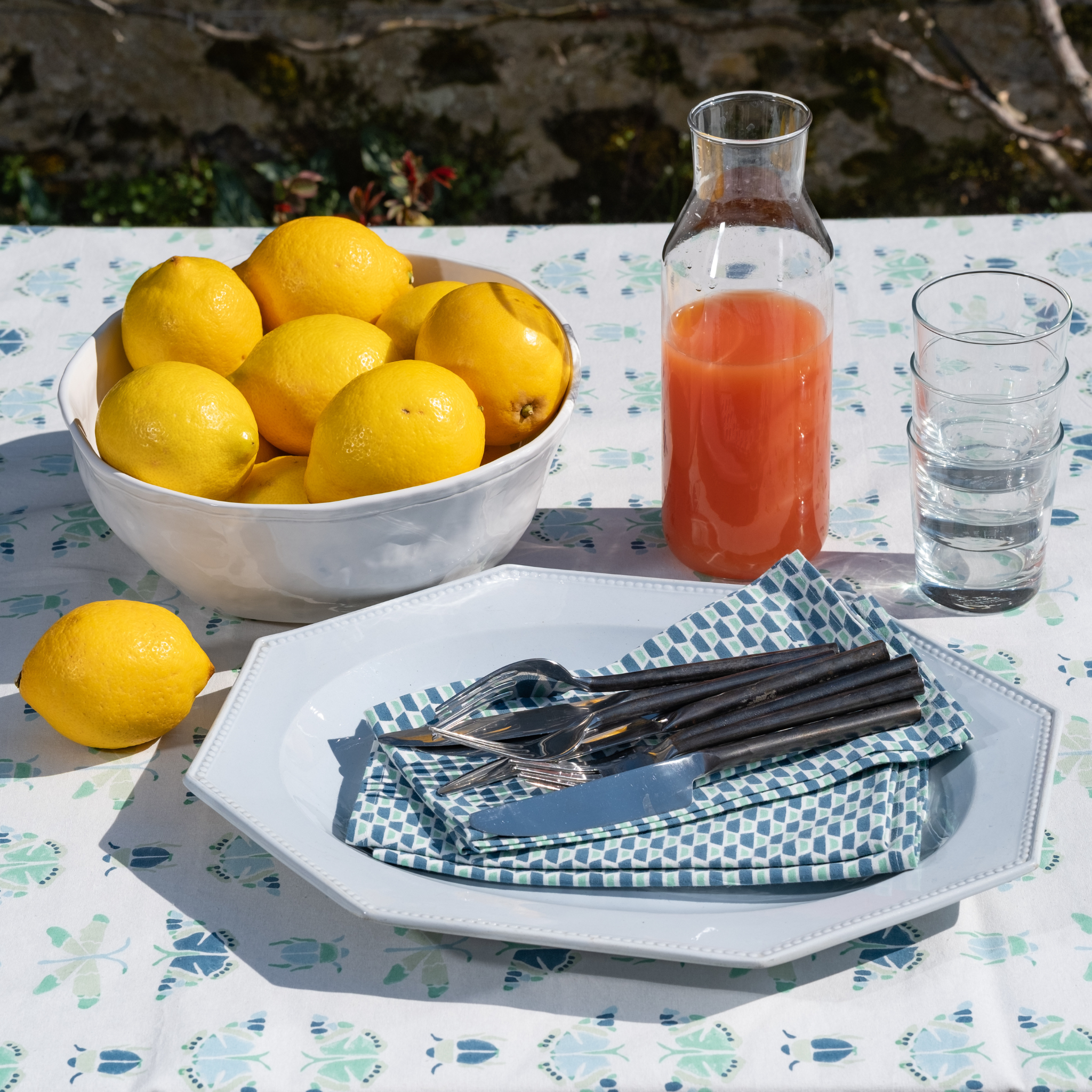 Serviette Lola, Bleue