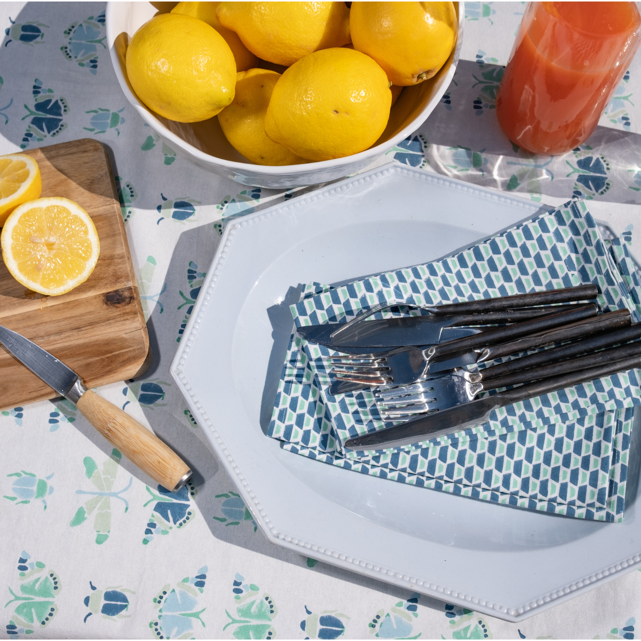 Serviette Lola, Bleue