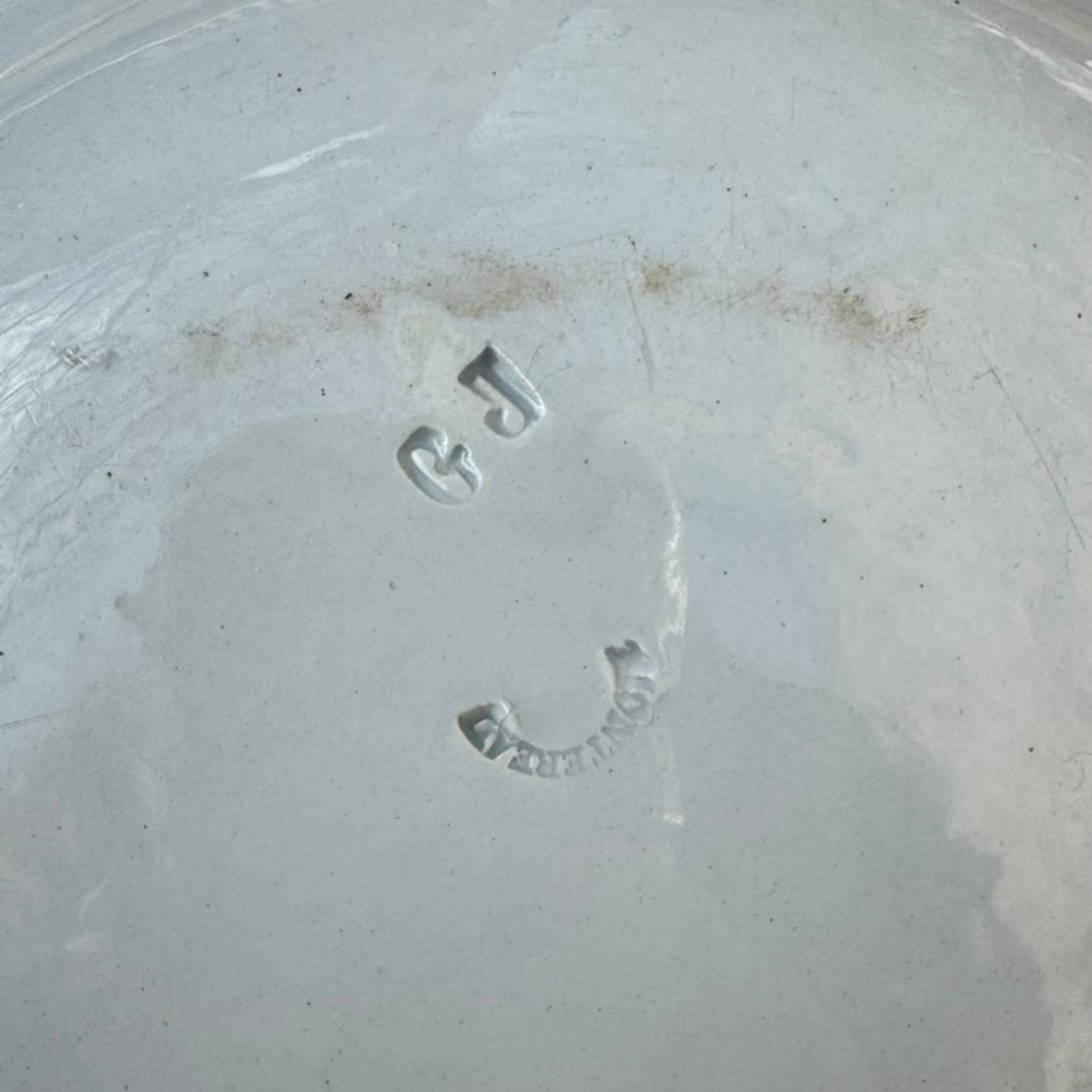 Antique Oval Serving Platter with Pearl Edges