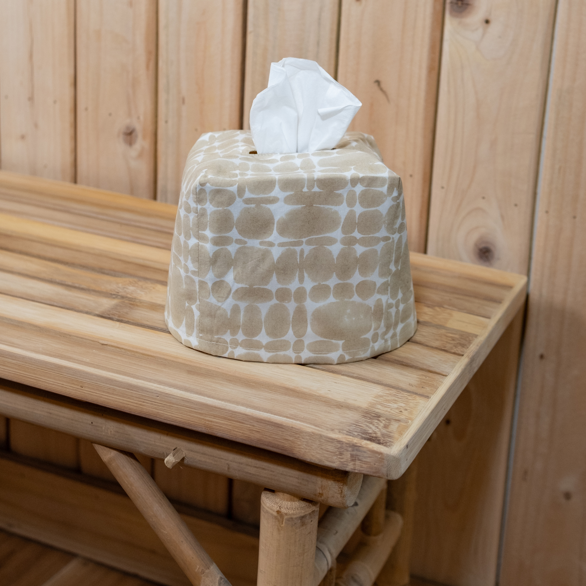 Pierre Tissue Box Cover, Sand