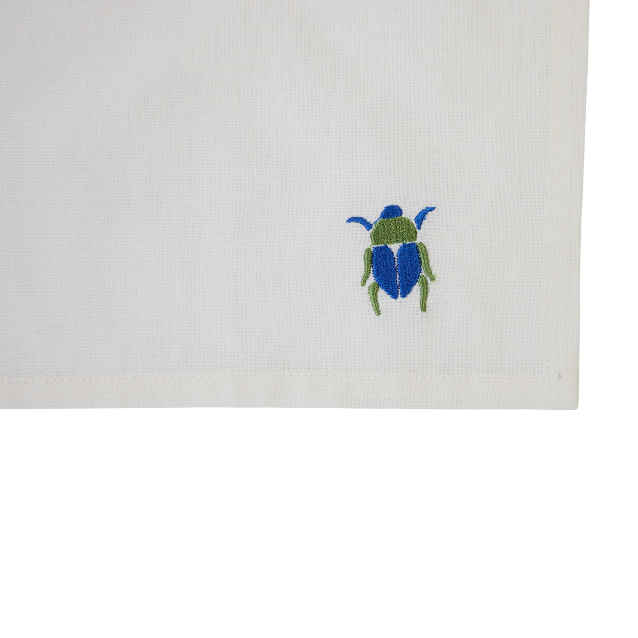 Scarab Embroidered Napkin, Cobalt