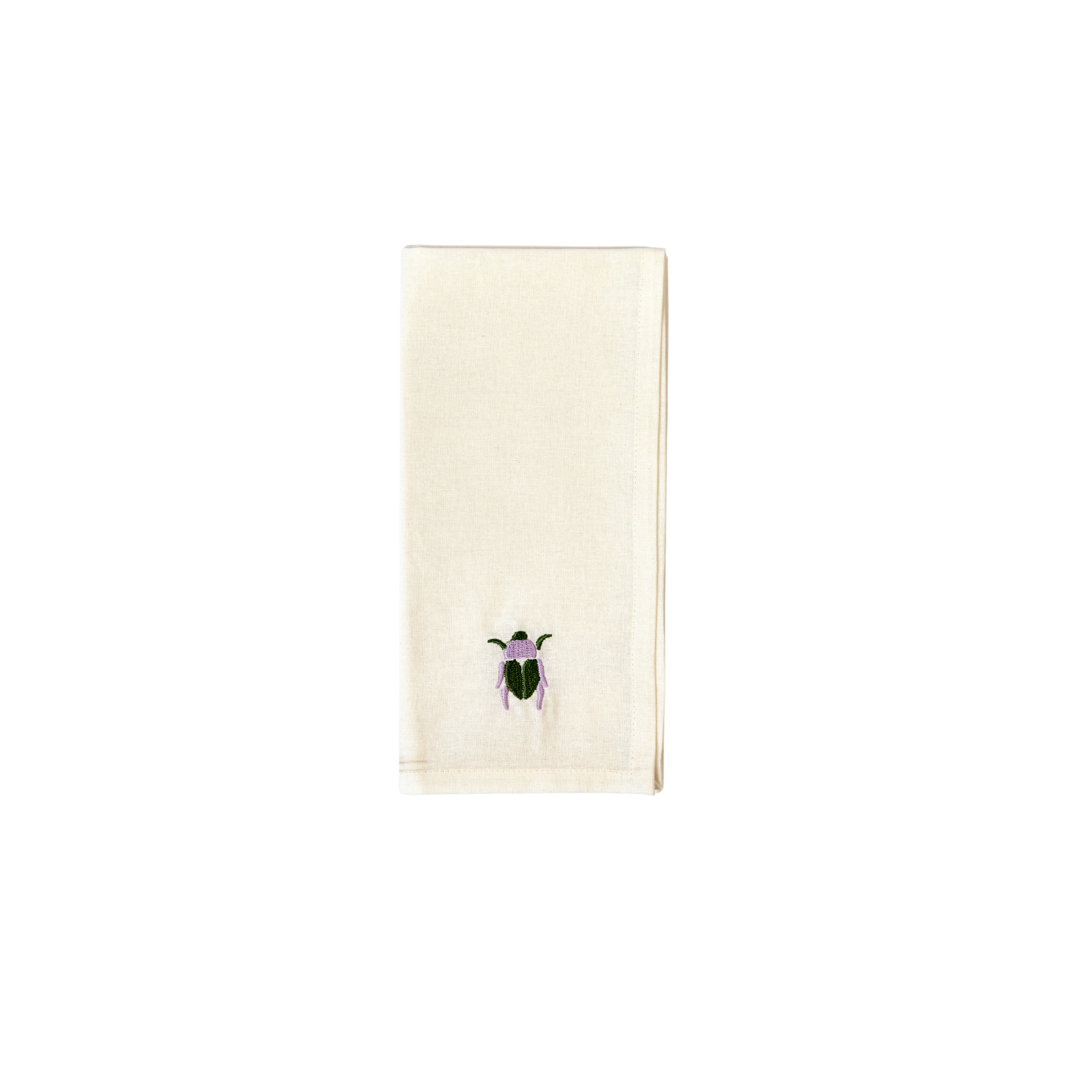Scarab Embroidered Napkin, Lilac