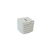 Ticking Stripe Tissue Box Cover, Blue Mist