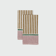 Serviettes de table à rayures en tabac, lot de quatre