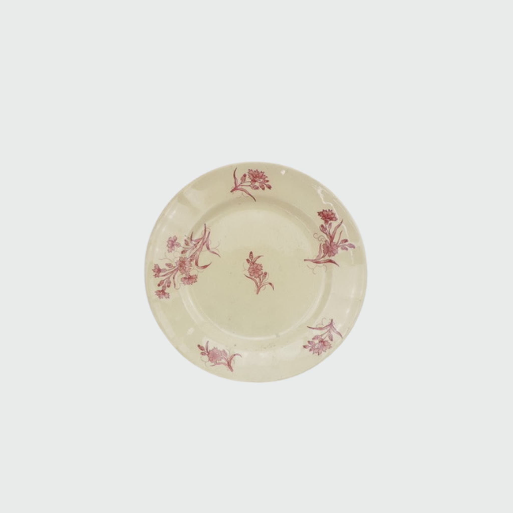 Plateau vintage avec petites fleurs rouges